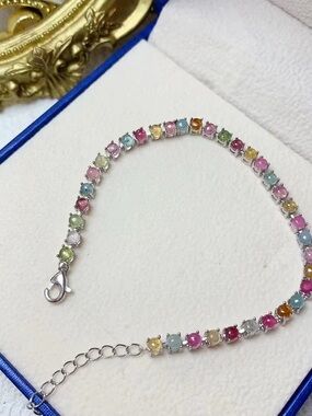Affinity Tourmaline Multicolor Pastel Tennis Bracelet-EUC